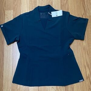 FIGS Women's Inala Dark Harbor Deep Blue Scrubs top, size M Medium